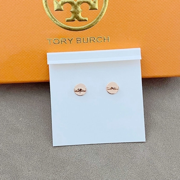 Tory Burch Rose Gold Stud Earrings - Picture 2 of 3